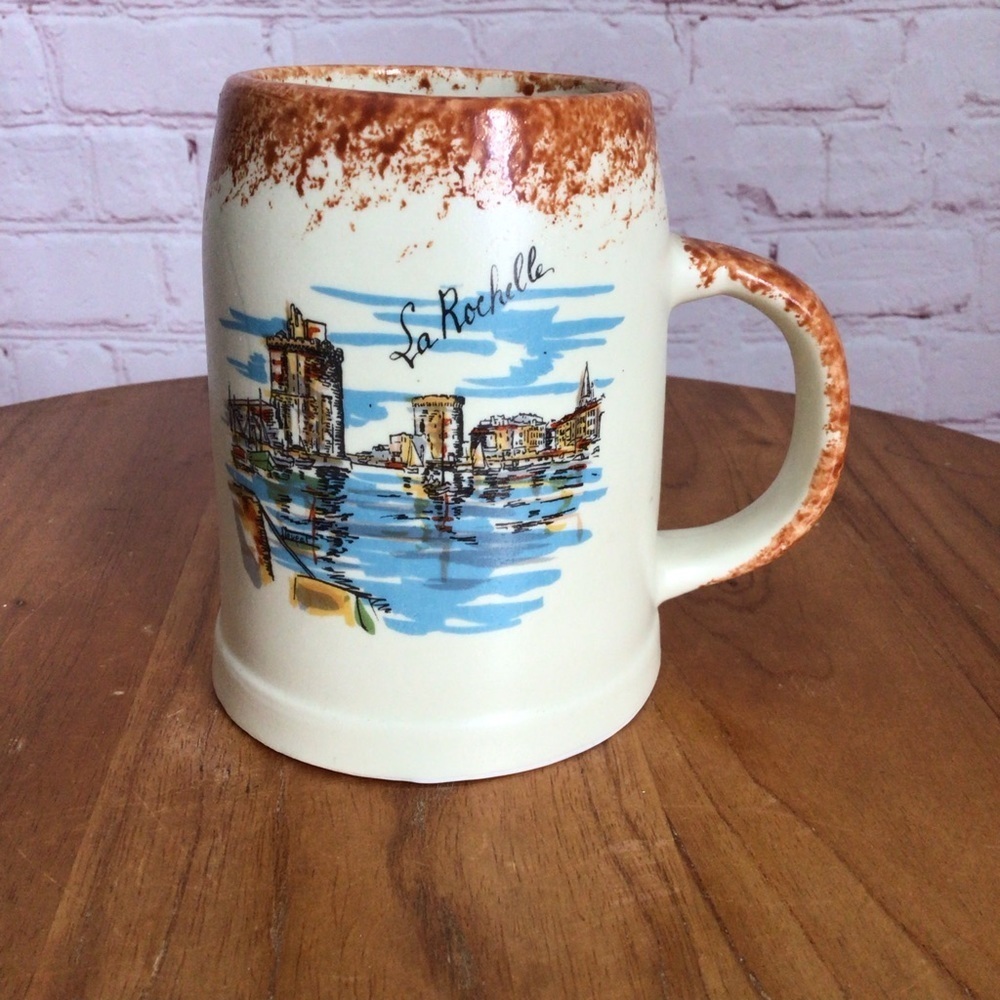 Vintage La Rochelle Ceramic Mug by Toupet